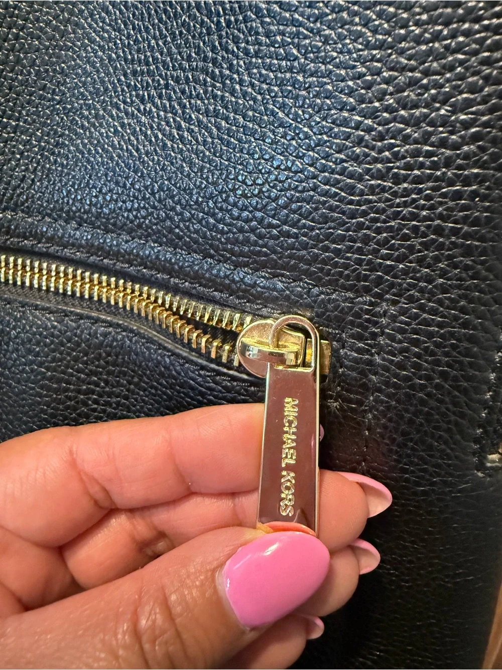 MICHAEL KORS Black Pebbled Leather Backpack
